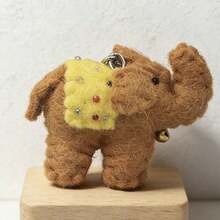 Handmade Felt Elephant Cartoon Animal Plush Doll Pendant Keychain Bag Charm Decoration - Multicolor - View 5