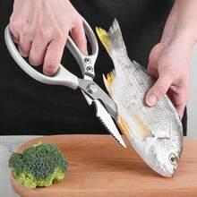 Practical Kitchen Poultry Shears, Sharp Stainless Steel Scissors For Processing Meat, Seafood And Vegetables Home Kitchen Supplies - Silver - Rust-resistant Chicken Bone Scissors - View 11