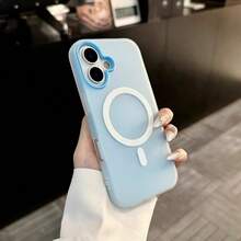 Summer Fresh Color Jelly 2-In-1 Magnetic Phone Case Compatible With Iphone 16 17 16e 17e, Matte Feel Anti-Drop Hard Shell Compatible With Iphone 15 14 13 11 16 Pro Max 17 Pro Max 12 - Blue - View 3
