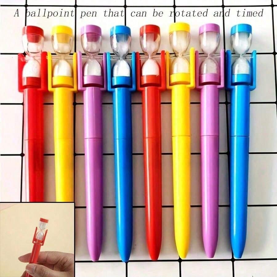 2PCS Rotating Ballpoint Pen - Random Color - 360° Rotatable, Smooth Writing, Relaxing Design, Time Timer, Rotating Ink Core, Reusable, Perfect For Office Holiday Gift, Student Creative Stationery