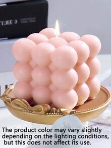 1pc Creative Bubble Cube Candle, Scented Soy Wax Candle, Minimalist Aesthetic Decor, Home Fragrance Decorative Candle, Bedroom Decor, Christmas Decor, Wedding Centerpiece, Birthday Gift, Valentine's Day Gift - Multicolor - View 14