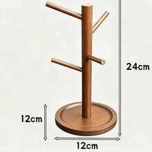 Minimalist Tree-Shaped Cup Holder, Non-Slip Stable Anti-Tip, INS Style Tree-Shaped Water Cup Rack, Creative Hanging Cup Holder, Coffee Corner Bar Countertop Cup Storage Rack - Brown - View 11