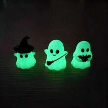 3/1pc Halloween Glow-In-The-Dark Ghost Figurine Creative Desktop Mini Decoration, Glowing Ghost Doll For Micro Landscape, Suitable For Desktop, Room, Dollhouse And Other Desktop Decor Accessories, Halloween Gift (No Battery, Random Style And Color) - Multicolor - View 2