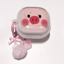 Cute Pink Pig Anti-Drop Earphone Protective Case + Keychain Pendant Compatible With Samsung Galaxy Buds4/4pro/3pro/2pro/3FE/FE/LIVE/PRO Wireless Bluetooth Earphone Shell - Cute Pig - View 5