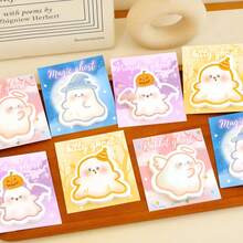 Halloween Ghost Shaped Sticky Notes, Cute Highly Attractive Reusable Adhesive Memo Pads, Student Stationery - one-size - View 11