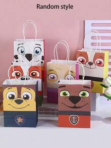 12Pcs/Set Paw Patrol New Theme Party Gift Bags, Birthday Party Decorations, Gift Packaging Bags, Paper Bags,Suitable For Birthday, Halloween, Christmas And New Year PartySupplies, Also A Perfect Choice For Thanksgiving - Multicolor - View 5