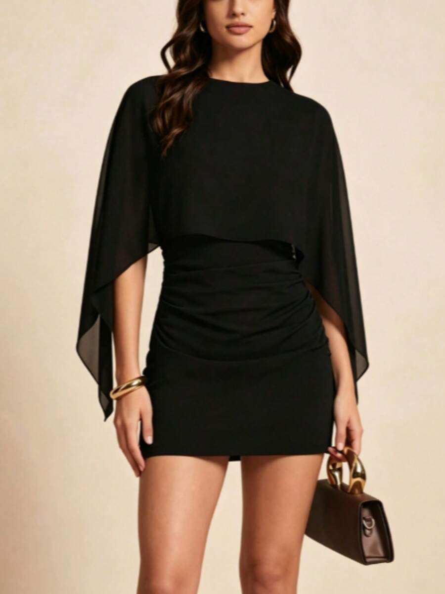 Women Midi Dresses - Black - View 1