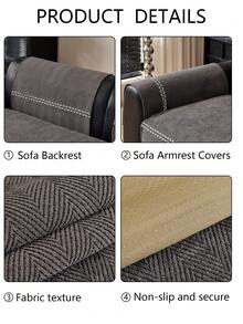 1pc All Season Chenille Sofa Cushion Cover, Modern Minimalist Non-Slip Protective Sofa Seat Cover, Machine Washable Warm Colorfast Home Decor Pet Friendly Protector, Suitable For Bedroom, Office, Living Room, L-Shaped Sofa And 1234 Seats - Light Grey - View 9