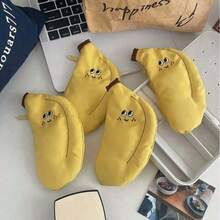 1pc Amazing Yellow Banana Shaped Multi-Function Desktop Storage Pencil Case, Mini ID Card, Coin, Loose Change, Identification Card Storage Bag, Girls Pencil Box, Suitable For Back To School Season Daily Use, Perfect Gift For Friends - A - View 5