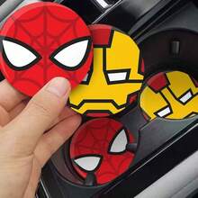 asmodee 2 Pieces/Set Spider-Man And Iron Man Car Cup Holder And Door Slot Mats, Cartoon Car Interior Anti-Slip Storage Mats - Car Waterproof Mat - View 3
