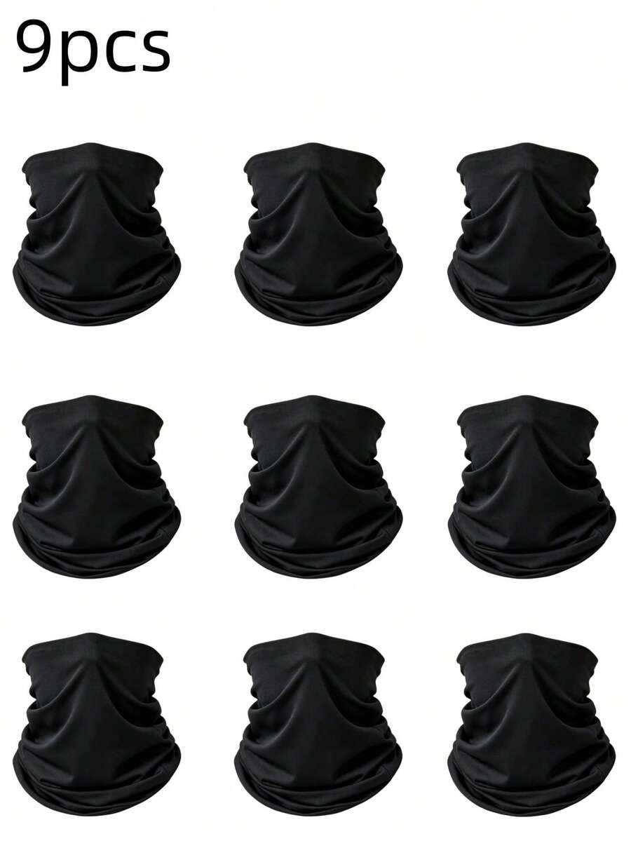 9pcs Set Face Mask Scarf Breathable Sun Protection Headscarf