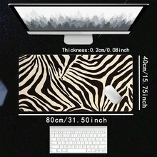 1pc Zebra Stripe Mouse Pad, Suitable For Gaming And Office Desktops, Anti-Slip Design For PC, Computer, Laptop, Tablet, Smartphone - Fashionable Desktop Accessory For Gamers, 2D Flat Style - Zebra Print - View 7