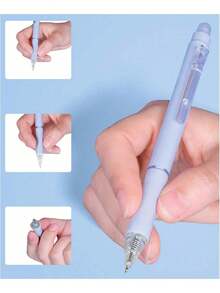MOZXIRZ 5pcs Erasable Gel Pens, Retractable Erasable Pens, 0.5mm Blue Ink, Smooth Writing, Elegant Design, Suitable For Women's Office And Study Supplies (5pcs Blue) - Sets - View 5
