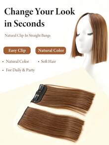 2Pcs Women Invisible Clip‑On Straight Bangs Hair Piece Daily Party Hair Accessory - Multicolor - View 3