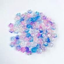 120pcs 8mm Multicolor Five‑Petal Flower Acrylic Center Hole Loose Beads For DIY Bracelets, Phone Charms, Keychains Handmade Craft Supplies - Multicolor - View 22