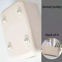 4pcs Adhesive Caster Wheels, Universal Swivel Wheels For Storage Box Bottom - A - View 3