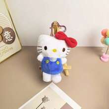 SANRIO 1Pc Cute Hello Kitty Plush Bag Charm Keychain, Classic Cartoon Doll Pendant, Soft Stuffed Ornament For Backpack Bag Decor, Gift Option - Multicolor - View 5