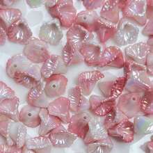140pcs Multicolor Pearl Luster Morning Glory Acrylic Center Hole Loose Beads For DIY Bracelets, Phone Charms, Keychains Handmade Craft Supplies - Multicolor - View 21