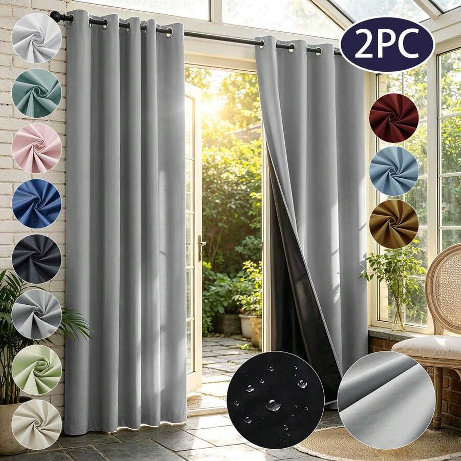 Tirai Penghalang Cahaya 100%, Tirai Jendela dengan Kantong Batang Berinsulasi Termal, Cocok untuk Kamar Tidur dan Ruang Tamu - Grey - View 1