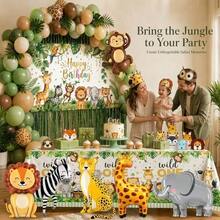 113pcs Animal Theme Birthday Party Decoration Set, Includes Multiple Colors Balloons, Suitable For Birthday Party And Baby Shower Decoration, Wild And Avant-Garde Style - View 3