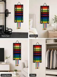 Wall-Mounted Martial Arts Belt Storage Rack (1pc) - Portable Karate Belt Display Stand With Medal Hooks, Lightweight Taekwondo Belt Hanging Display Rack; Suitable For Martial Arts Practitioners And Boxing, Combat Sports And Fitness Enthusiasts - Multicolor - View 9
