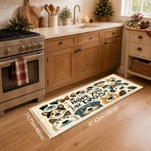 1pc Cartoon Dog Pattern Printed Faux Cashmere Kitchen Mat, Absorbent Kitchen Floor Mat, Kitchen Rug, Long Runner Mat, Sink Front Mat, Suitable For Kitchen, Bathroom, Entryway, Hallway, Laundry Room And Home Decor - Multicolor - View 11