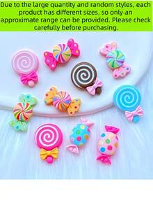 30pcs/Set Cute Mixed Resin Candy Flat Back Charms, Slime Making Supplies For DIY Crafts, Scrapbooking, Party Favors, Halloween Candy Party Decor, Christmas Home Wall Decoration (Random Color & Style) - Multicolor - View 10