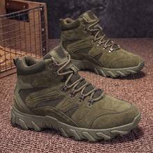 Sepatu Boots Kasual Pria Gaya Vintage Model Tinggi dengan Tali dan Sol Tebal, Tersedia Berbagai Pilihan Warna, Cocok untuk Perjalanan Sehari-hari - Hijau - View 9