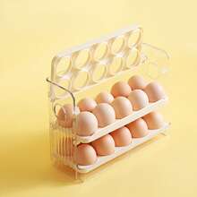 1pc 3-Layer 30-Egg Capacity Egg Tray With Date Scale, Automatic Flip Lid Egg Storage Box, Kitchen Refrigerator Egg Fresh-Keeping Box, Egg Storage Organizer - Multicolor - View 9