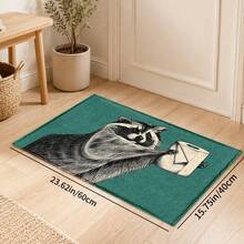 1pc Funny Raccoon Toilet Paper Pattern Printed Faux Cashmere Kitchen Mat, Absorbent Kitchen Floor Mat, Kitchen Rug, Long Runner Mat, Sink Front Mat, Suitable For Kitchen, Bathroom, Entryway, Hallway, Laundry Room And Home Decor - Multicolor - View 12