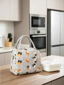 Cute Animal Pattern Insulated Waterproof Dust-Proof Leak-Proof Stain-Resistant Easy-To-Clean Portable Large Capacity Fresh-Keeping Lightweight Handheld Foldable Picnic Hiking Work School Daily Gift Lunch Bag - Multicolor - View 4