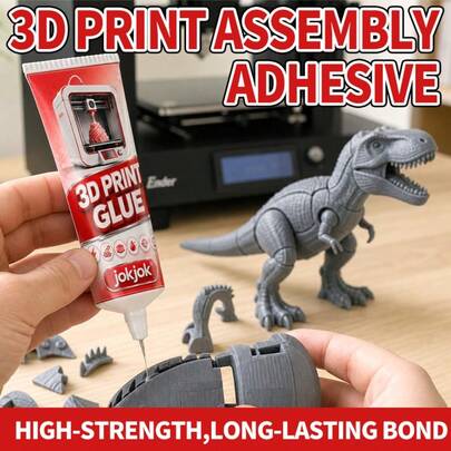 JOKJOK Multi‑Material 3D Print Special Glue, Clear High‑Strength & Tough Adhesive For PLA, PETG, ABS, PA, PVA, TPU, Secure Bonding For Toy Cars, Building Blocks, Character Figurines And Sand Table Models