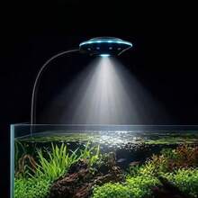 USB Clip-On Aquarium LED Light, UFO Shaped Fish Tank Plant Growth Light, 3 Lighting Modes Wide Angle Illumination, Color Enhancing Aquarium Light, Home Decor And Holiday Gift - View 3