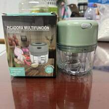Electric Mini Vegetable Chopper, Food Chopper, Garlic Slicer Veggie, Salad, Lettuce, Onion, Chili Crusher, Tomato Dicer Chopper Cutter & Ginger Meat Mincer For Kitchen, Portable USB Chopper (250ML) - Mint Green - View 1