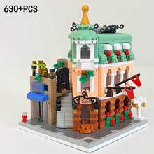 630+PCS Hotel Model Building Blocks, Famous Hotel Model Collection Gift, ABS Material Mini Particle Building Blocks DIY Toy, Suitable For Various Holiday Gifts, Birthday Presents, Collection And Display - Multicolor - View 2