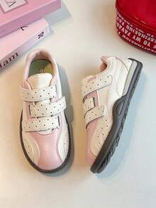 1 Pair Pink Kids' Sports Shoes, Soft Non-Slip Sole, Fashionable , Versatile For All-Season Outdoor Wear - Pink - View 5