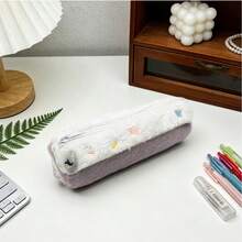 Cute Swiss Roll Plush Pencil Case, Large Capacity, Sweet High-Quality Stationery Storage Bag For Students, DGGM - Multicolor - View 4