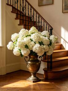 [Quantity] Pcs/Set 9.06 Inch Artificial Hydrangea Bouquet, Faux Hydrangea Stems, Suitable For Wedding Centerpieces, Home Decor (White) - Multicolor - View 7