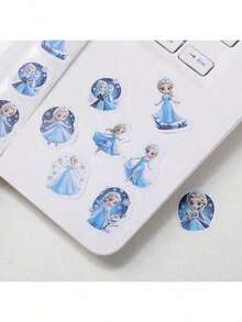 Disney 500 buah Stiker Gulung Kartun Frozen Elsa, Stiker Putri Bulat Perekat Diri, Cocok untuk Suvenir Pesta, Kemasan Hadiah, Label Hadiah, Botol Air, Dekorasi Buku Tempel - MultiWarna - View 5