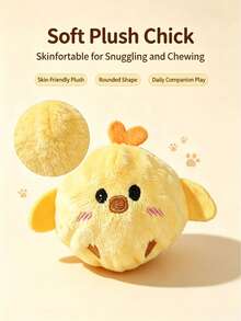 2pcs/Set Screaming Chicken Plush Doll And Braided Carrot Rope Chew Doll, Interactive Teething Doll For Small Dogs And Cats, Durable Puppy Kitten Doll, Relieve Anxiety, Suitable For Indoor Daily Entertainment - Multicolor - View 6