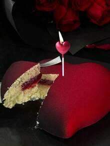 2/5/10pcs Heart-Shaped Candles, Birthday Candles, Birthday Cake Decorative Inserts, Birthday Cake Decorations, Autumn Cake Decorations, Cake Decorations, Baking Decoration Supplies - Multicolor - View 6