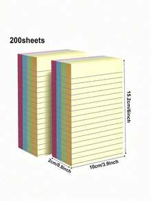 Colorful Line Sticky Notes, Self-Adhesive Memo Pads, Easy To Stick, Marker Pen Compatible, Office, Home, School, 2 Sizes, Office Assistant, School Supplies, Notebook Gift - Multicolor - View 12