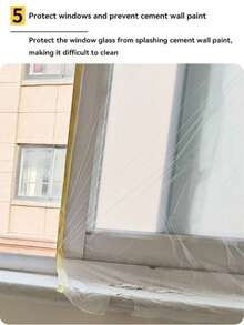 Pre-Applied Transparent PE Masking Film (20m/787.4in Long), Waterproof Dustproof Protective Film, Suitable For Travel, Decoration, Moving And Furniture Painting Protection, All Seasons - Multicolor - View 10