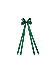 2Pcs 4.5 Inch HairBow For Girl Fashionable Kids Girl Tassel Ribbon Bowknot Children HairBows With Clips With Small Long Tail For Festivals PartySchool - Dark Green - View 6