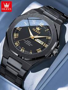 OLEVS 3727 Original Man Watch Stainless Steel Waterproof Luminous Dual Calendar Luxury Brand Roman Scale Quartz Wristwatches Men - One Size - View 16