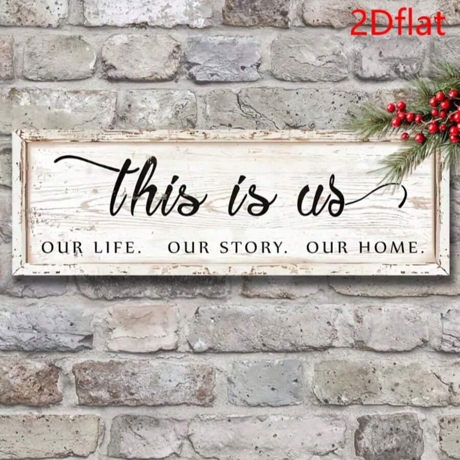 This Home, Our Warm Moments - Wooden Decorative Sign, Home Decor, Farmhouse Style Inspirational Art, Multi-Functional Room Decoration, English Text, Suitable For Halloween, Christmas Holiday Party Supplies - Rose Gold - View 1