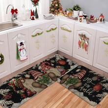 1/2/3pcs Christmas Theme Kitchen Rug, Flannel Kitchen Mat, Soft Comfortable Absorbent Non-Slip Machine Washable With Non-Slip Backing, Suitable For Multiple Scenes: Entrance, Living Room, Bedroom, Kitchen, Dining Room, Bathroom, Laundry Room, Hallway, Christmas Holiday Home Decor Floor Mat - Multicolor - View 7
