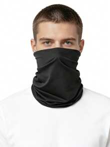 8pcs Men's Neck Gaiter Face Mask Headscarf Suitable For Daily Wear - Black - View 5