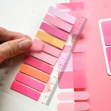 8 Styles Combination 1 Set Multi-Shape Index Labels PET Semi-Transparent Pink Series Sticky Notes Marker Tabs Student Textbook Record Tabs Reading Book Memo Stickers School Supplies Back To School Ultra-Thin Index Tabs - one-size - View 6