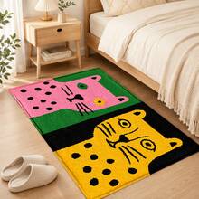 1pc Polka Dot Leopard Contrast Color Artistic Pattern Printed Faux Cashmere Kitchen Mat, Absorbent Kitchen Floor Mat, Kitchen Rug, Long Strip Foot Mat, Sink Front Mat, Suitable For Kitchen, Bathroom, Entryway, Hallway, Laundry Room And Home Decor - Multicolor - View 8